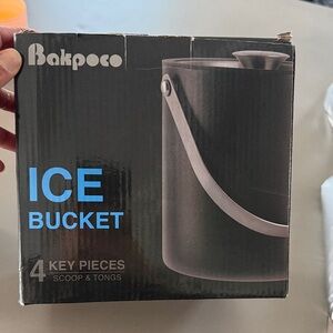 Bakpoco Black Ice Bucket with Scoop and Tongs